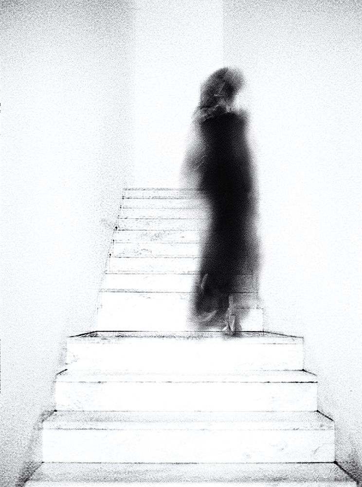 woman on stairs art print by Jeffrey Hummel for $57.95 CAD