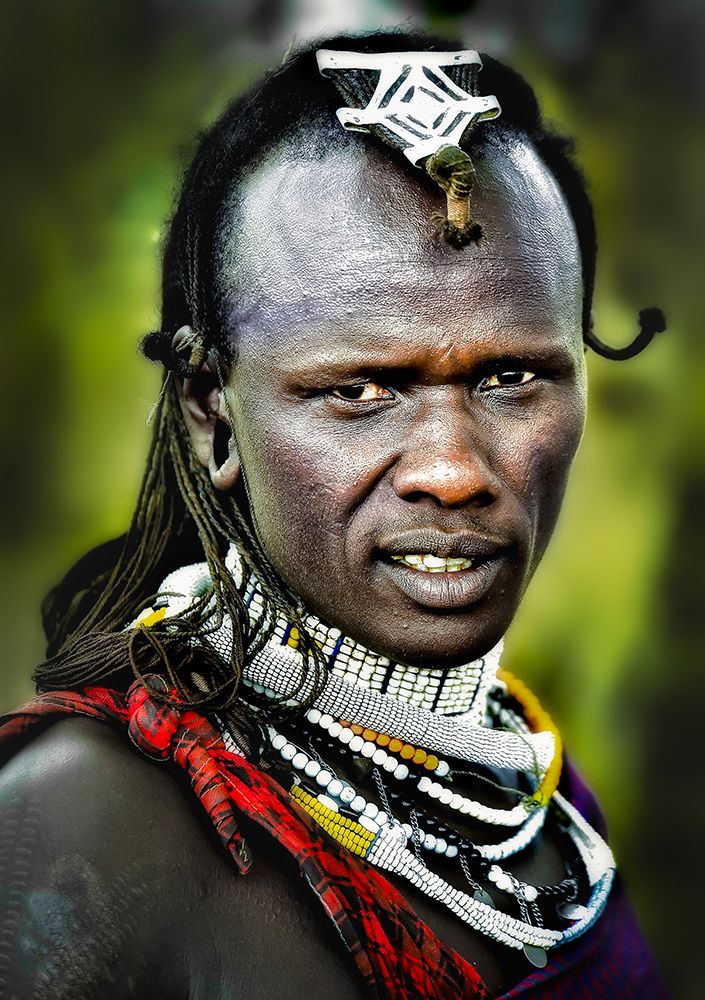 Maasai Mara Warrior. Tanzania. East Africa Ac Nora de Angelli  www.noraphotos.com art print by Nora De Angelli for $57.95 CAD