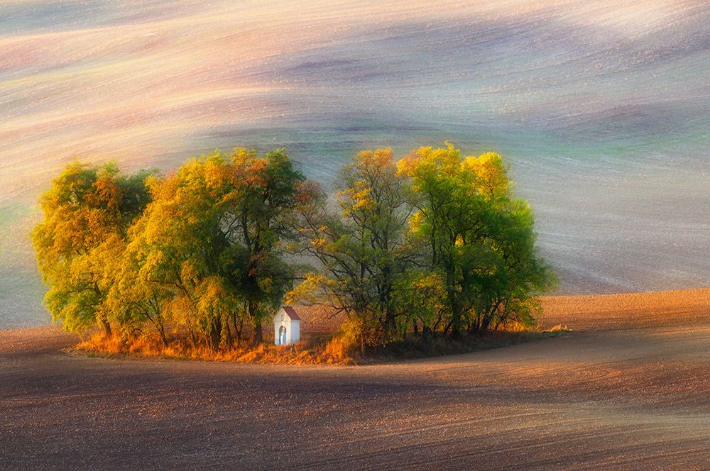 the autumn chapel art print by Piotr Krol for $57.95 CAD