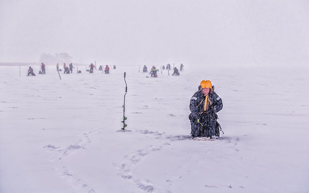 Ice Fishing art print by Carlos Grury Santos for $57.95 CAD