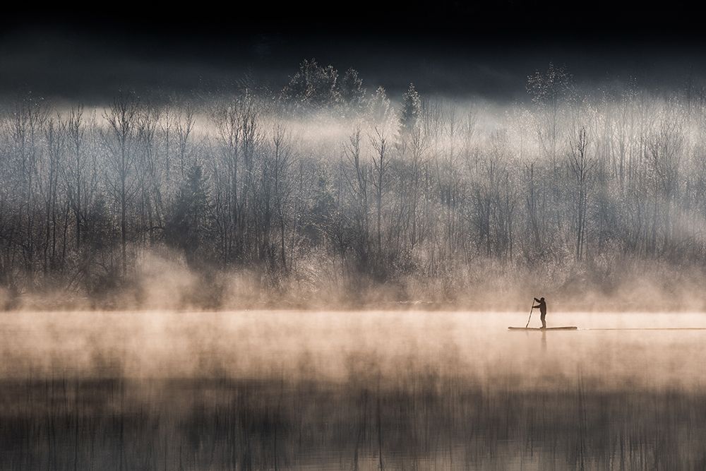 Suping on Bohinj lake art print by Miha Pavlin for $57.95 CAD