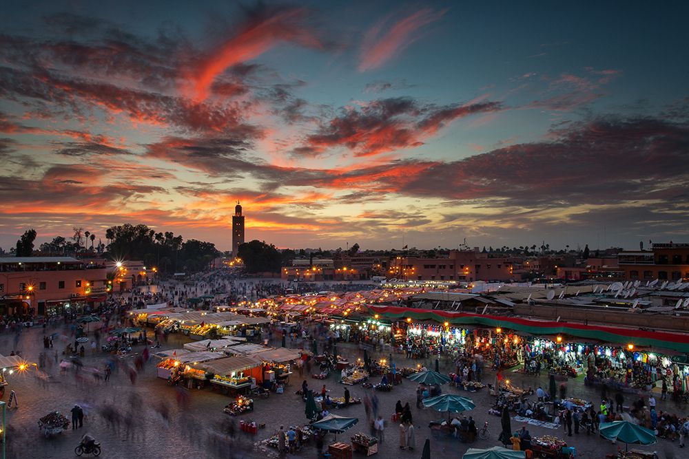 Sunset Over Jemaa Le Fnaa Square In Marrakech-Morocco art print by Dan Mirica for $57.95 CAD