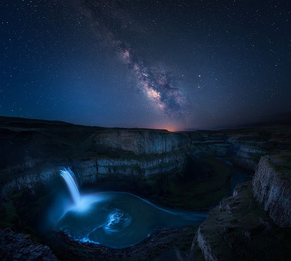 Palouse waterfall and the Milky Way art print by Johnny Chen for $57.95 CAD