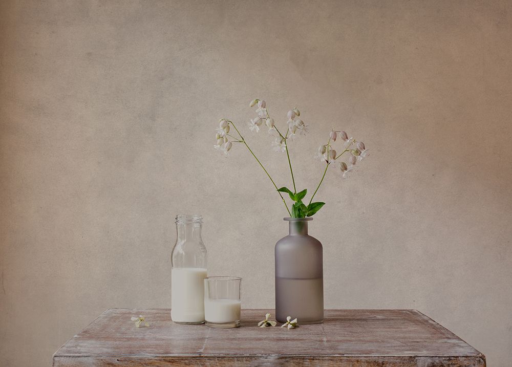 Still life with milk art print by Galina Bunkova for $57.95 CAD