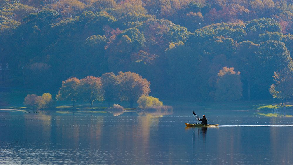 Kayaking art print by Austin for $57.95 CAD