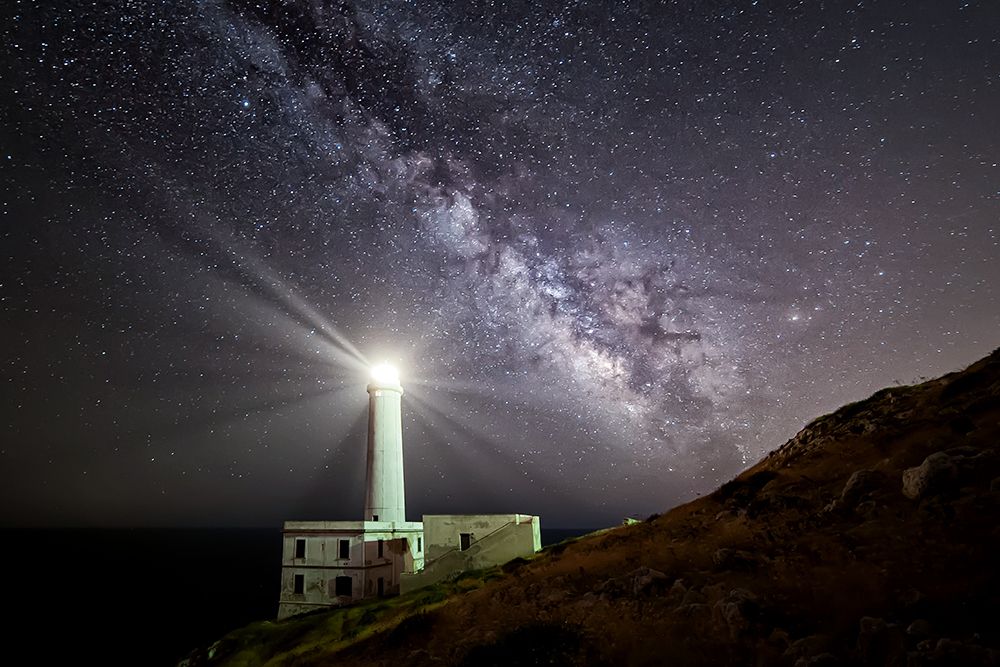 The Lighthouse And The Milky Way art print by Luigi Chiriaco for $57.95 CAD