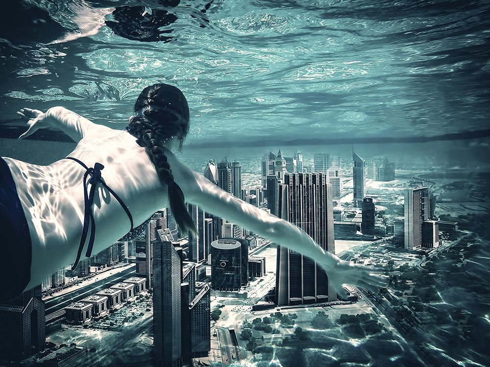 city diver art print by Marcus Hennen for $57.95 CAD