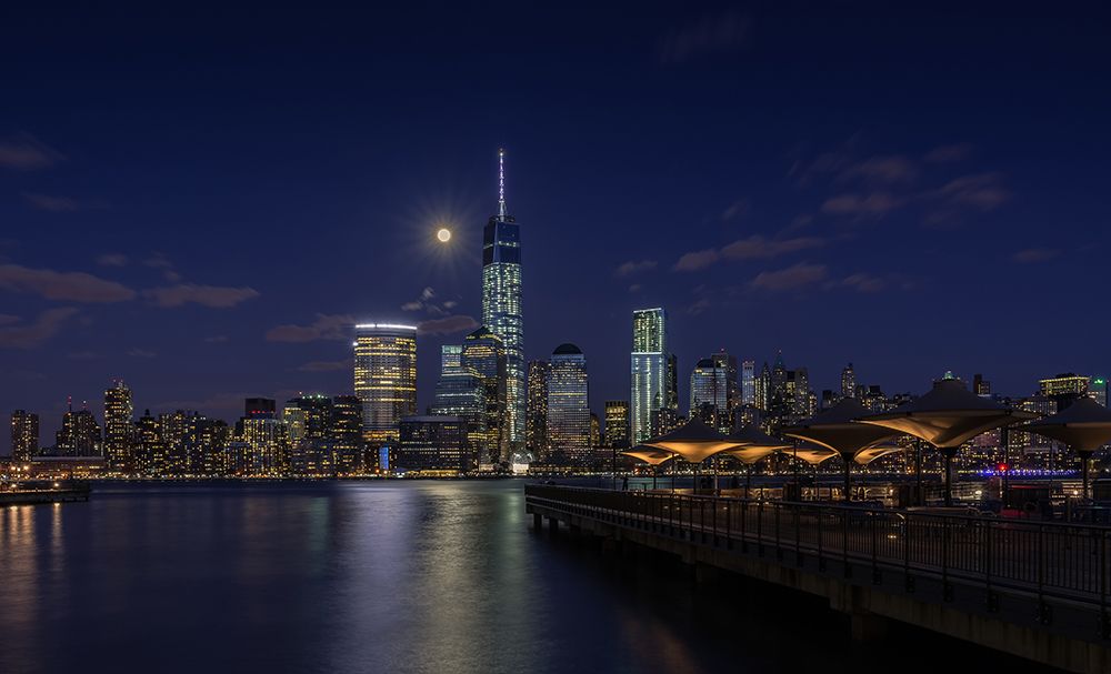 Moonlight over lower Manhattan art print by Wei Dai for $57.95 CAD