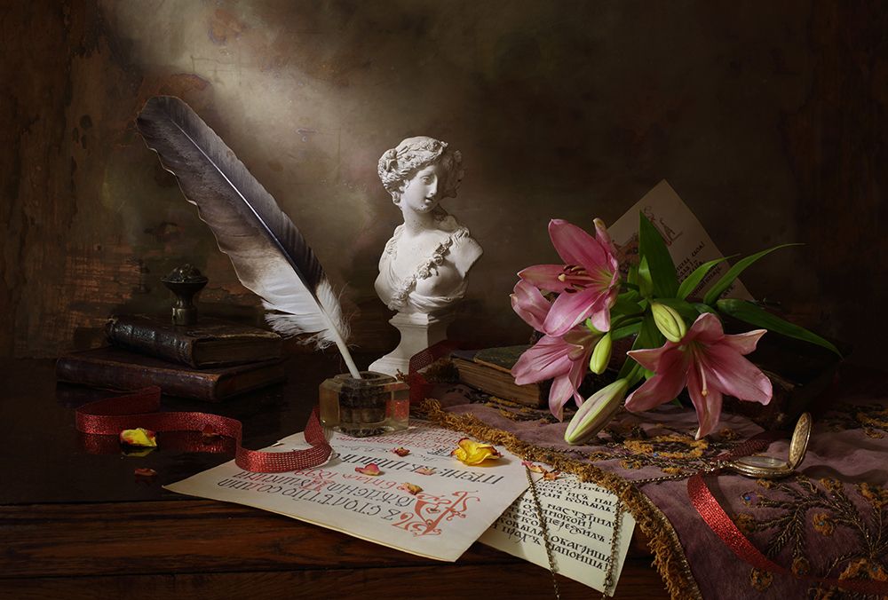 Still Life With Lily And Bust art print by Andrey Morozov for $57.95 CAD