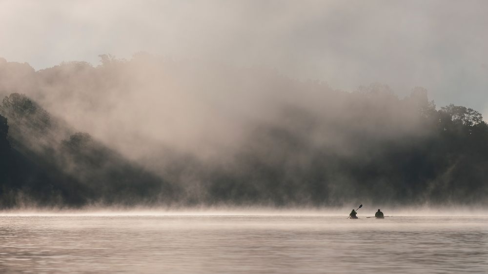 foggy lake-4 art print by Tao Huang for $57.95 CAD