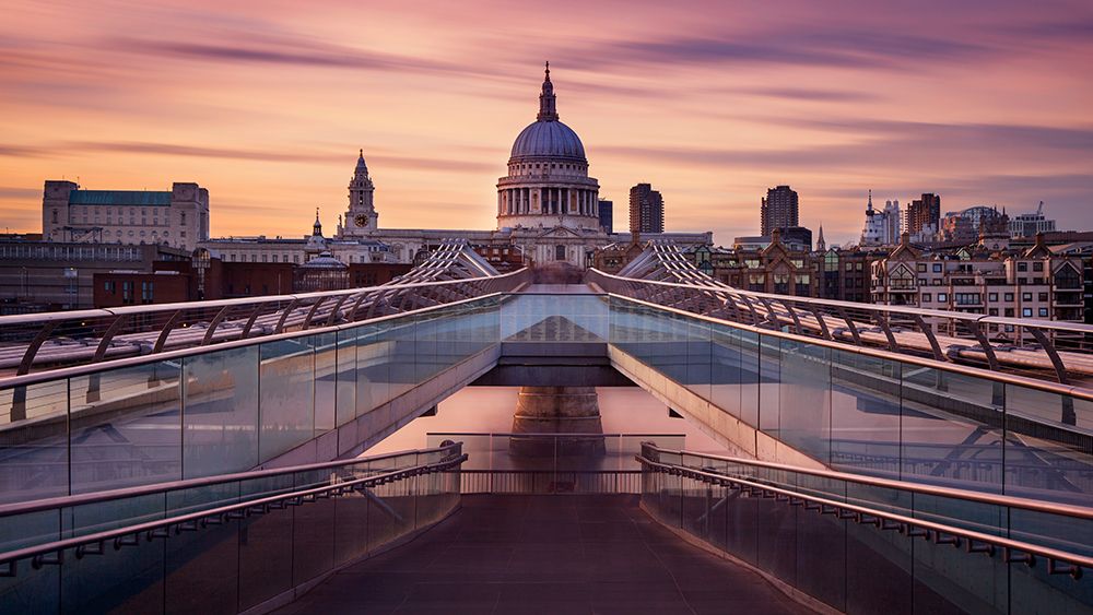 Millennium Bridge Leading Towards St. PaulS Church art print by Dr. Roland Shainidze for $57.95 CAD