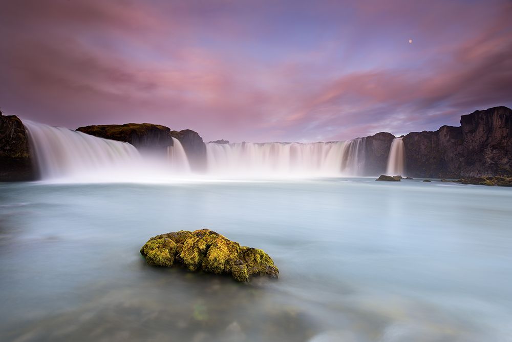 Godafoss And The Moon art print by Luigi Ruoppolo for $57.95 CAD