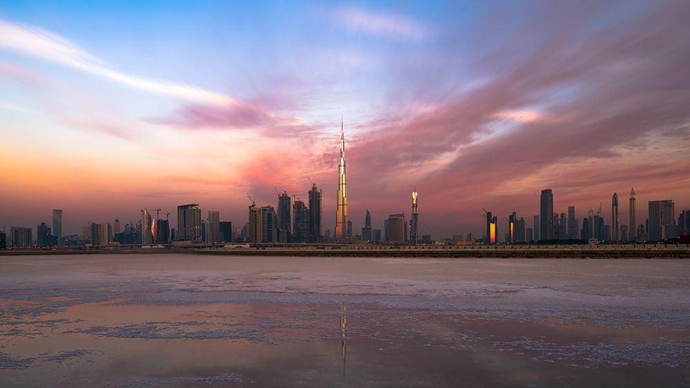 Dubai Skyline art print by Zohaib Anjum for $57.95 CAD