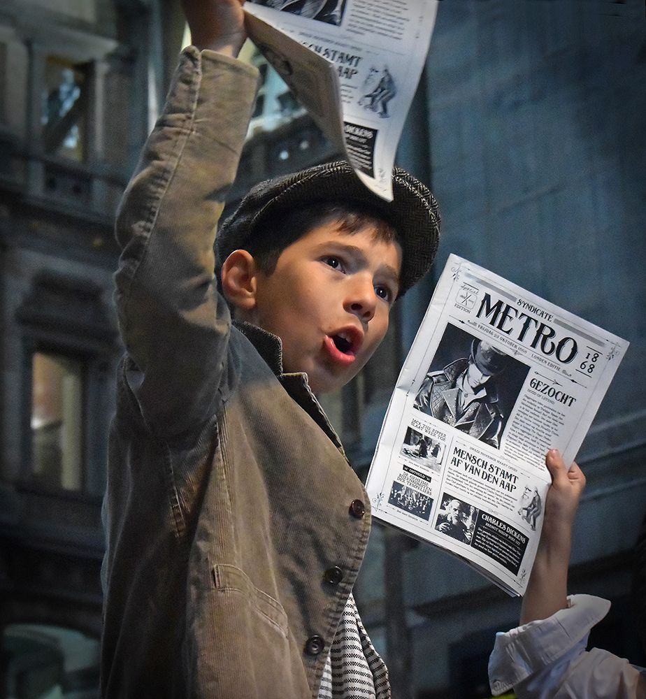 newspaper boys art print by Lus Joosten for $57.95 CAD