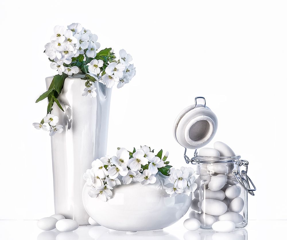 Still life in white art print by Aida Ianeva for $57.95 CAD