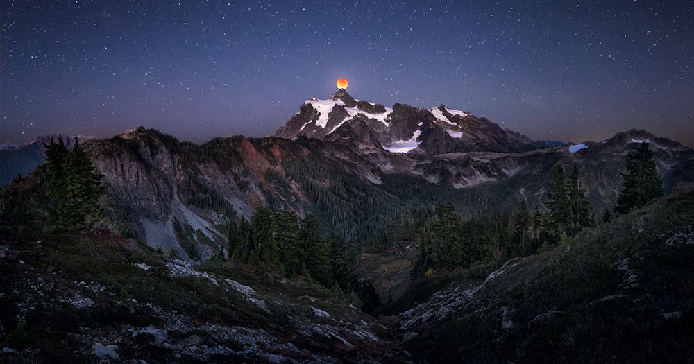 Blood Moon Over Mt. Shuksan art print by Joshua Zhang for $57.95 CAD