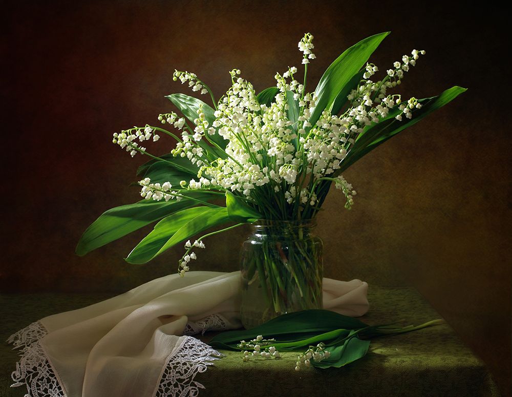With A Bouquet Of Lilies Of The Valley art print by Tatyana Skorokhod for $57.95 CAD