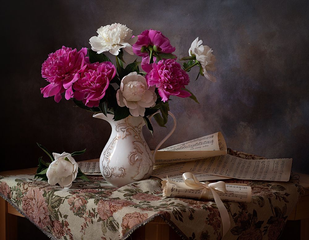 Still Life With Peonies art print by Alina Lankina for $57.95 CAD