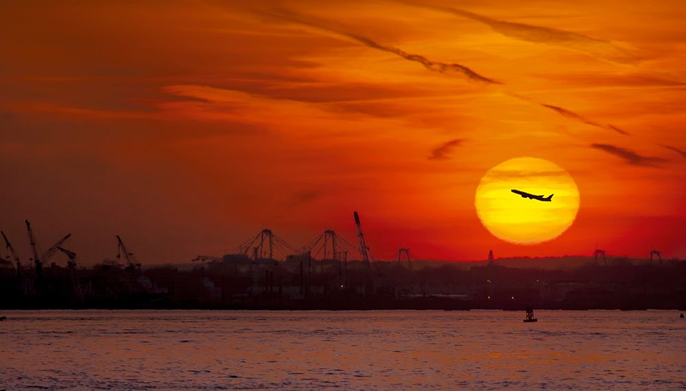 Sunset: New York Harbor art print by Michael Castellano for $57.95 CAD