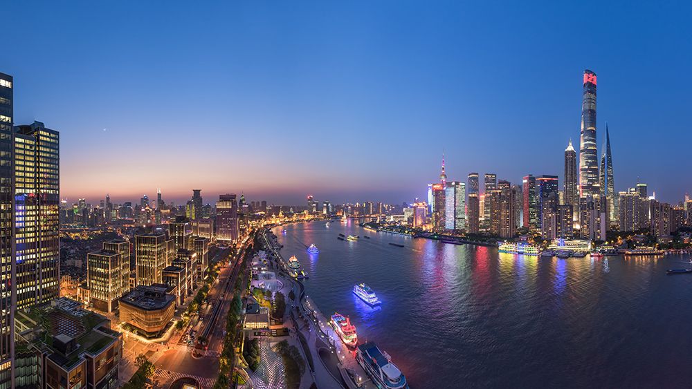 The Blue Hour In Shanghai art print by Zhibo Chen for $57.95 CAD