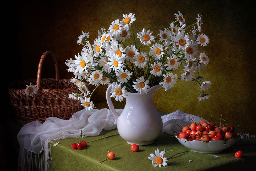 With camomiles and merry art print by Tatyana Skorokhod for $57.95 CAD