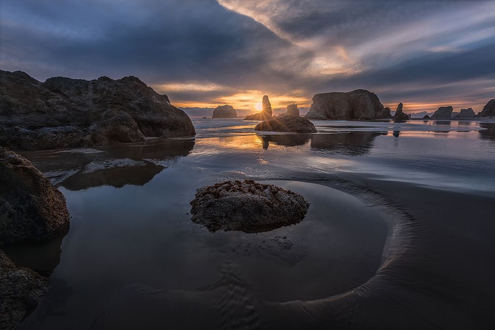 bandon sunset art print by Donald Luo for $57.95 CAD