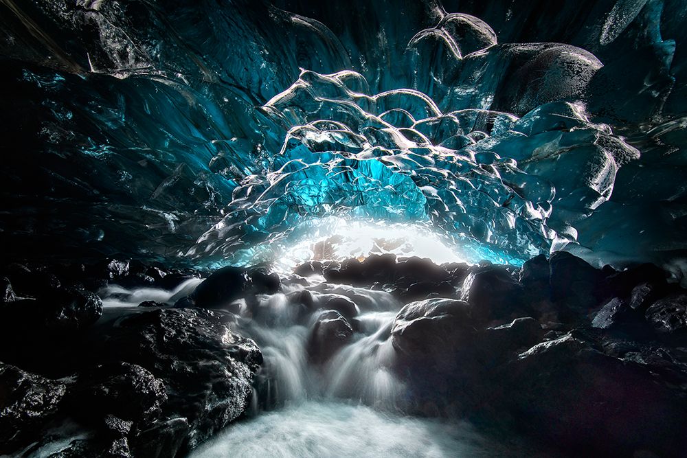 Blue Glacier Cave art print by Hua Zhu for $57.95 CAD