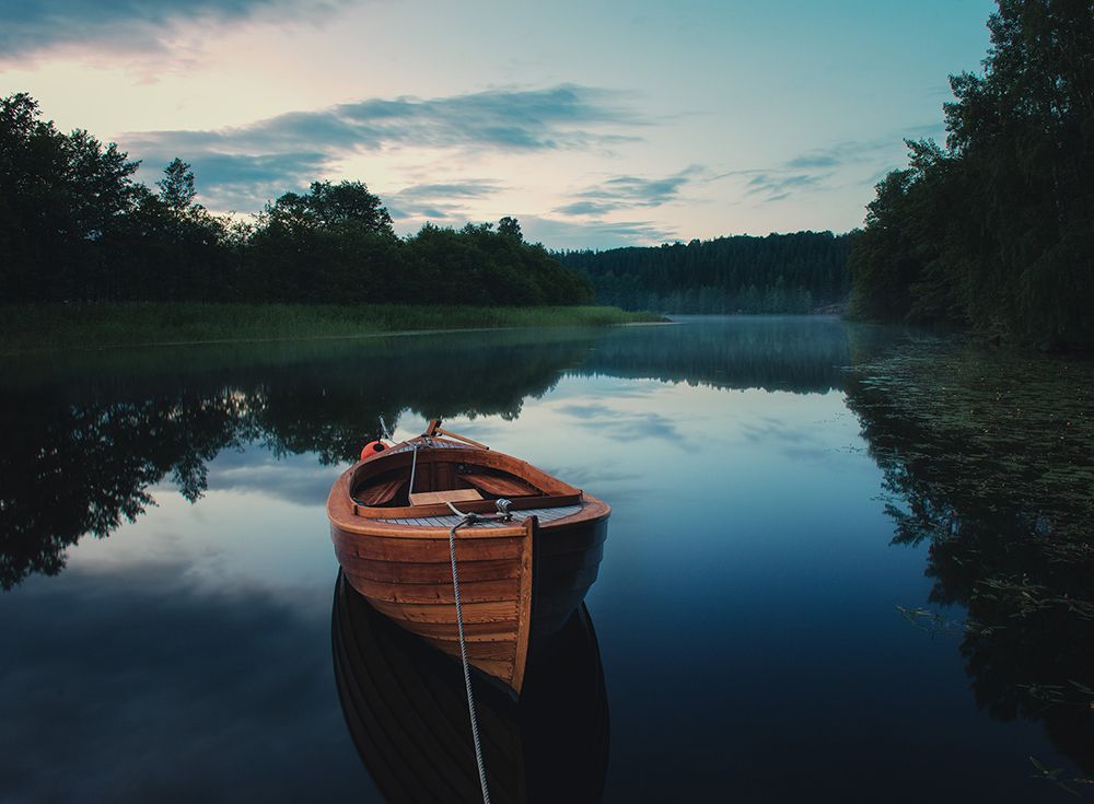 Boat in fog art print by Christian Lindsten for $57.95 CAD