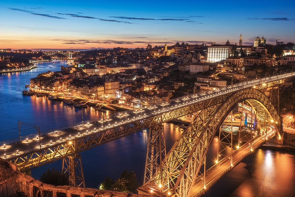 Portugal - Porto Blue Hour art print by Jean Claude Castor for $57.95 CAD