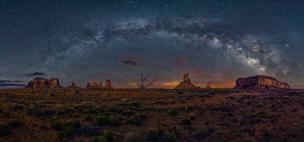 Milky Way Over The Monument Valley art print by Hua Zhu for $57.95 CAD