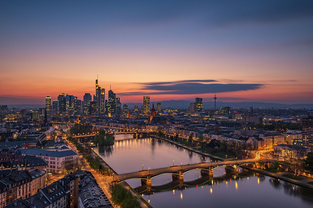 Frankfurt Skyline At Sunset art print by Robin Oelschlegel for $57.95 CAD