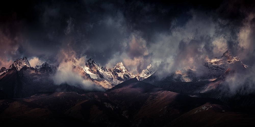 Tibetan snow capped mountains a┬Ç┬ècy┬₧appe┬é┬ûae┬ë┬Äa┬Ç┬ï art print by qiye for $57.95 CAD