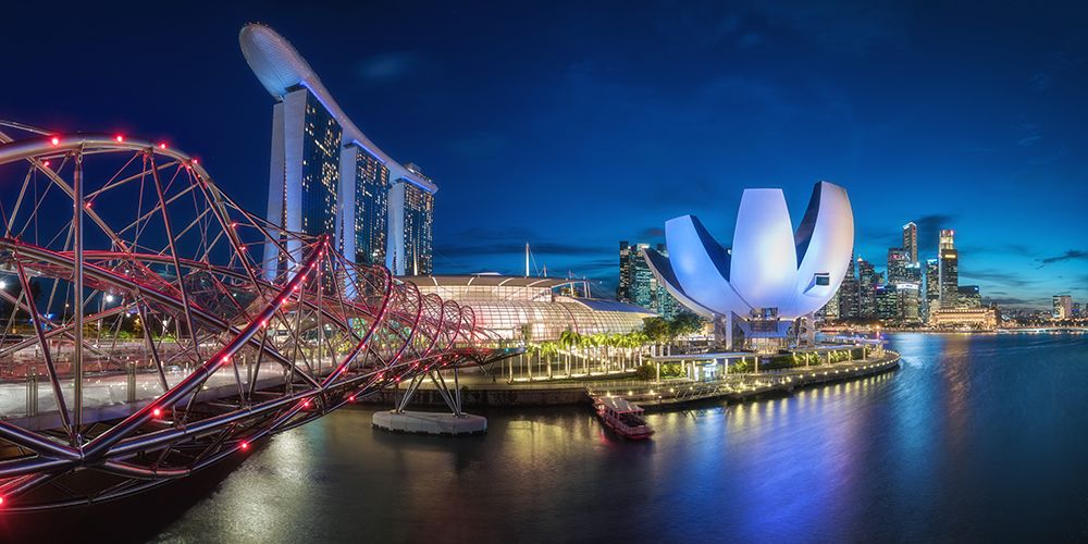 Singapore - Marina Bay Panorama art print by Jean Claude Castor for $57.95 CAD