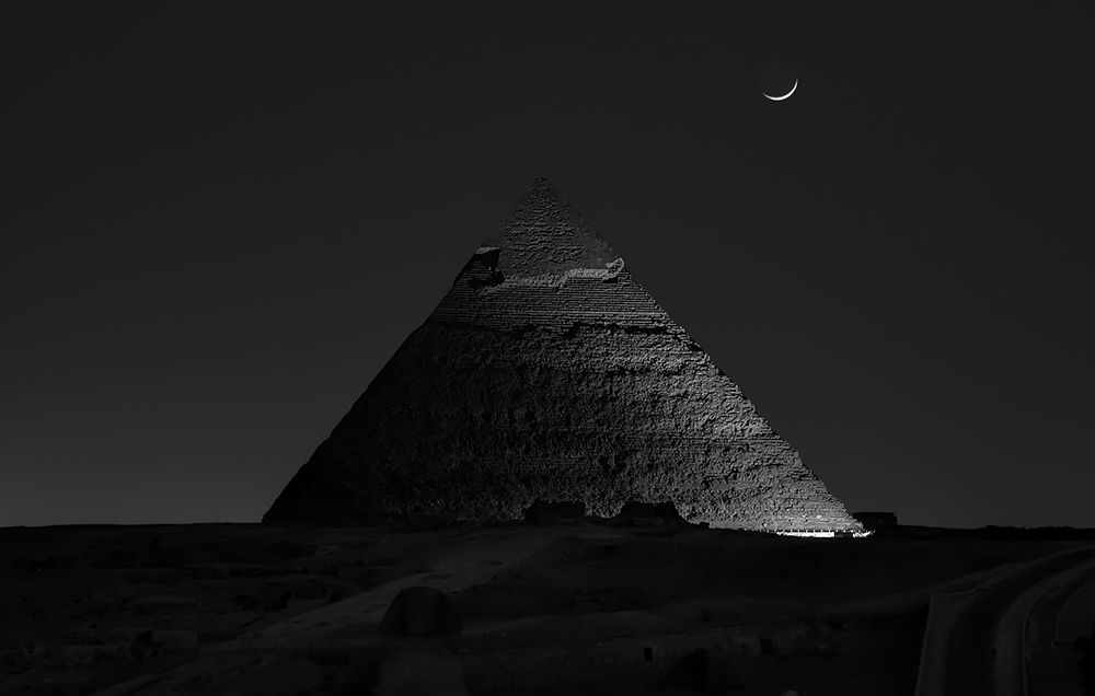 Pyramid At Night art print by Vincent Chen for $57.95 CAD