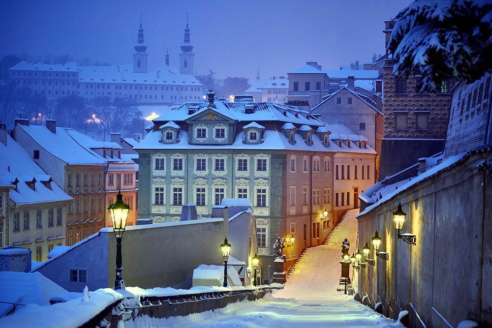 Prague in white art print by Martin Froyda for $57.95 CAD