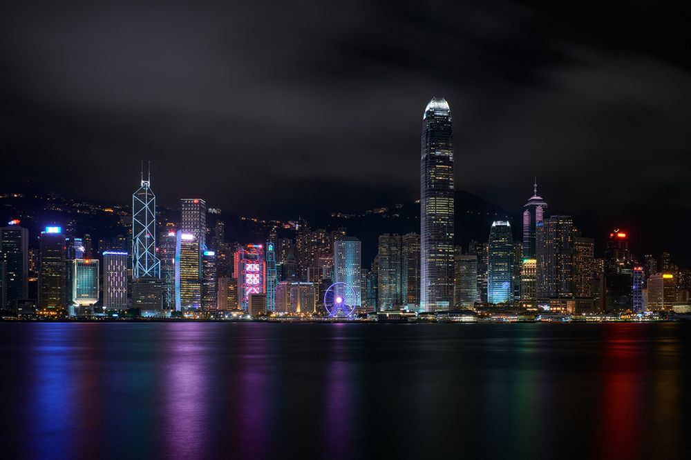 Hong Kong Skyline #001 art print by Tom Wang for $57.95 CAD