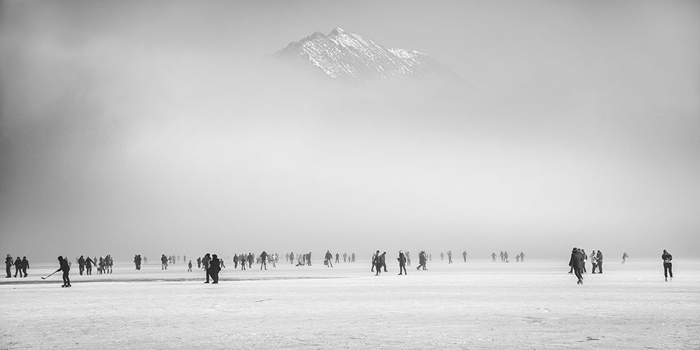 Skating under the mountain art print by Ales Krivec for $57.95 CAD
