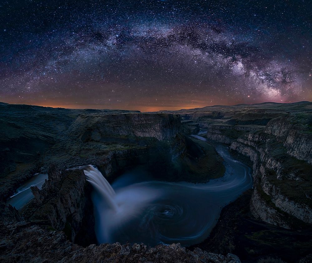 Starry Night Over Palouse Falls art print by Lydia Jacobs for $57.95 CAD