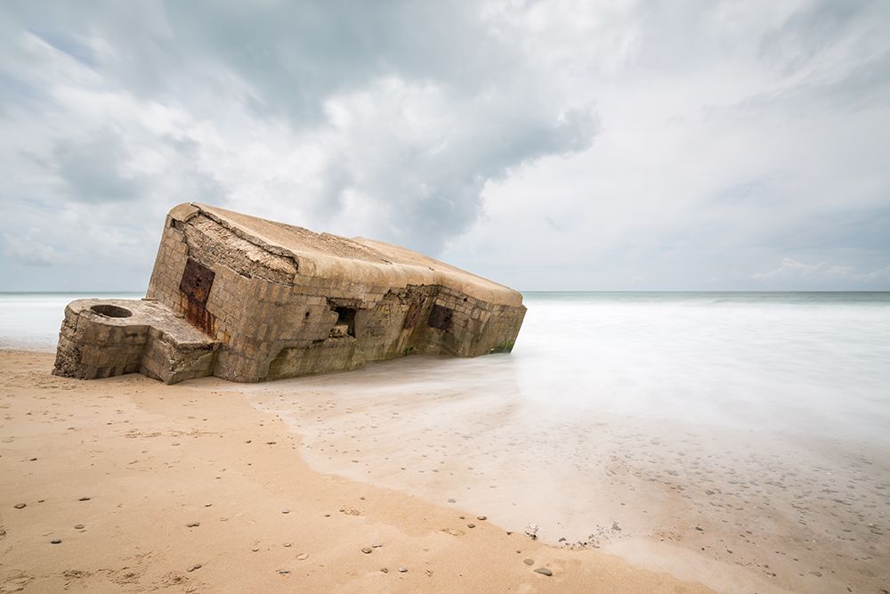 Bunker On Beach Camposoto-Cadiz-Spain. art print by Adrian Nunez for $57.95 CAD