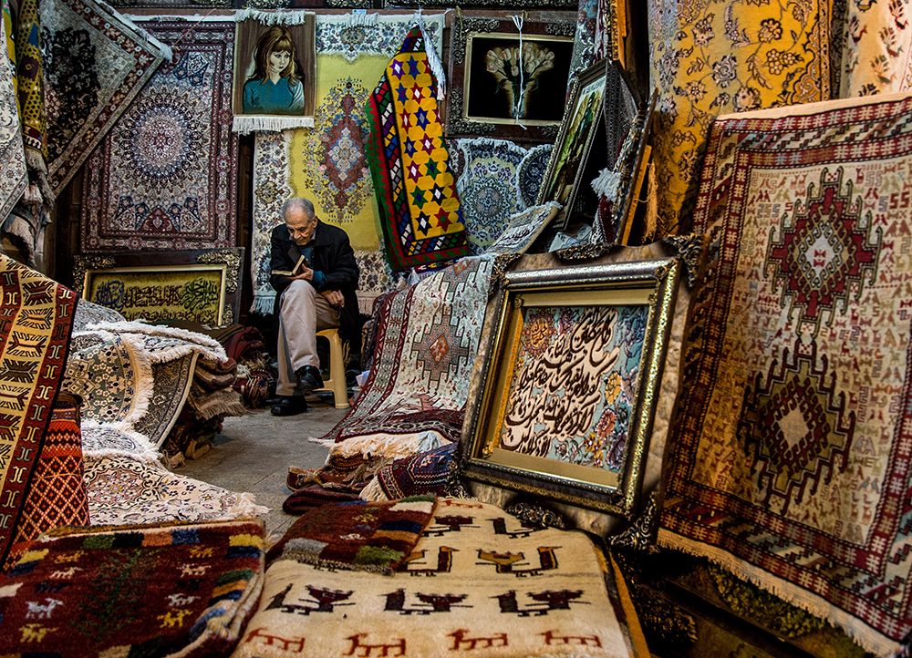Carpet shop in Kerman art print by Dragan Tapshanov for $57.95 CAD