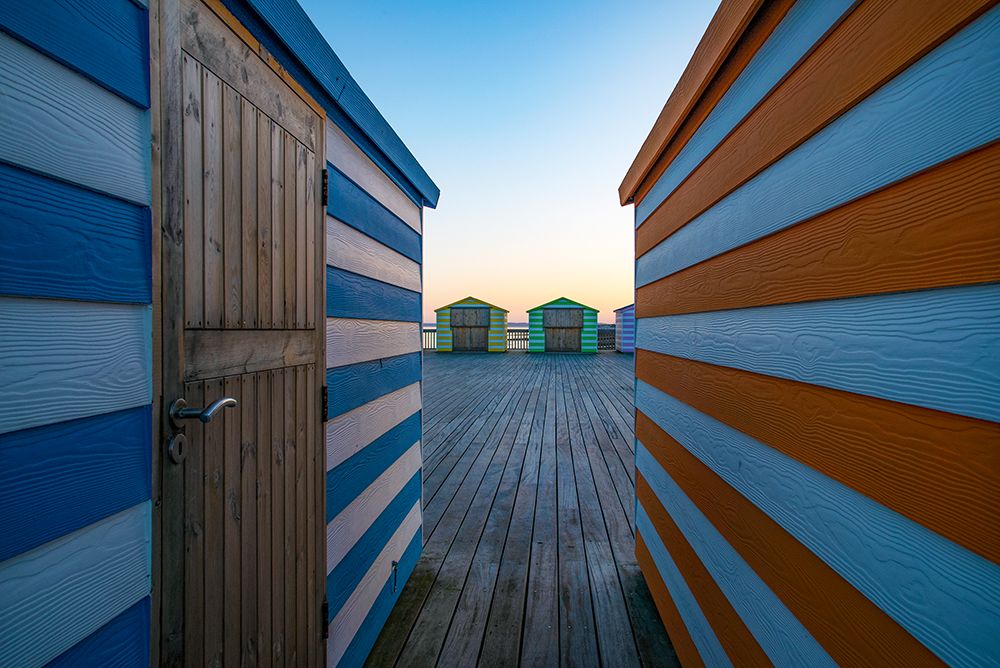 Beach Huts On The Pier art print by Linda Wride for $57.95 CAD