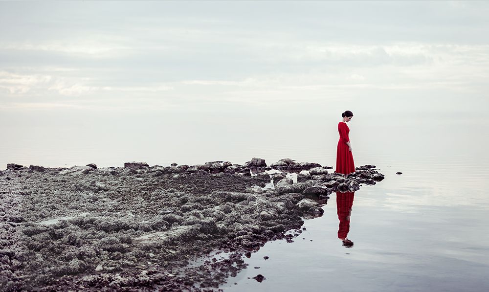 Red dress art print by Dorota Gorecka for $57.95 CAD