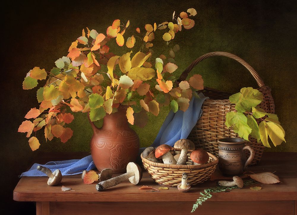 Autumn Still Life With Mushrooms art print by Tatyana Skorokhod for $57.95 CAD