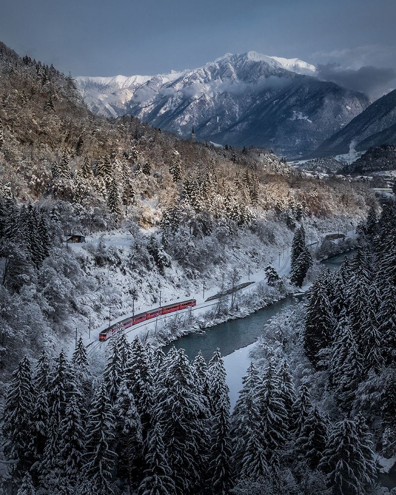 Little red train art print by Petra Dvorak for $57.95 CAD