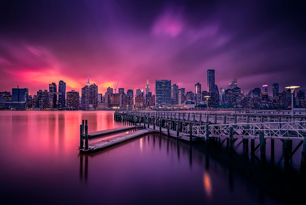 Manhattan Sunset - New York art print by Hernan Calderon Velasco for $57.95 CAD