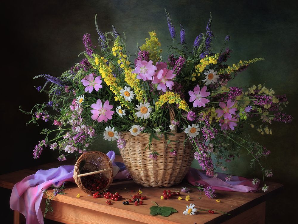 Still life with meadow flowers art print by Tatyana Skorokhod for $57.95 CAD