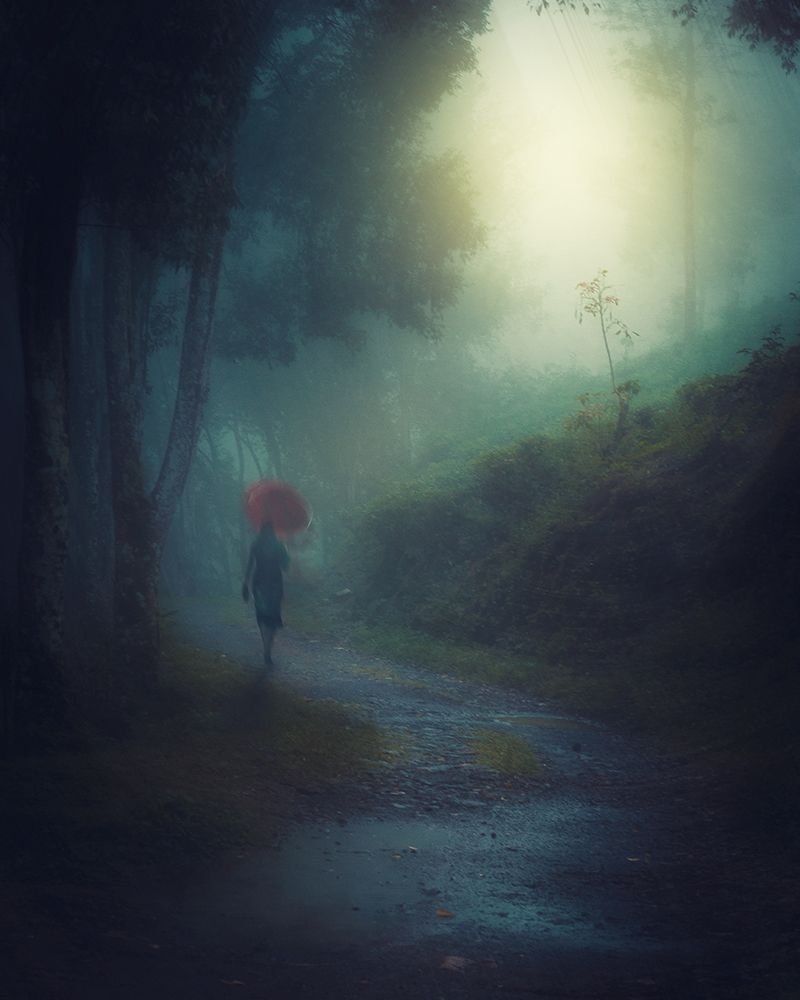 Woman with red umbrella art print by Rudi Gunawan for $57.95 CAD