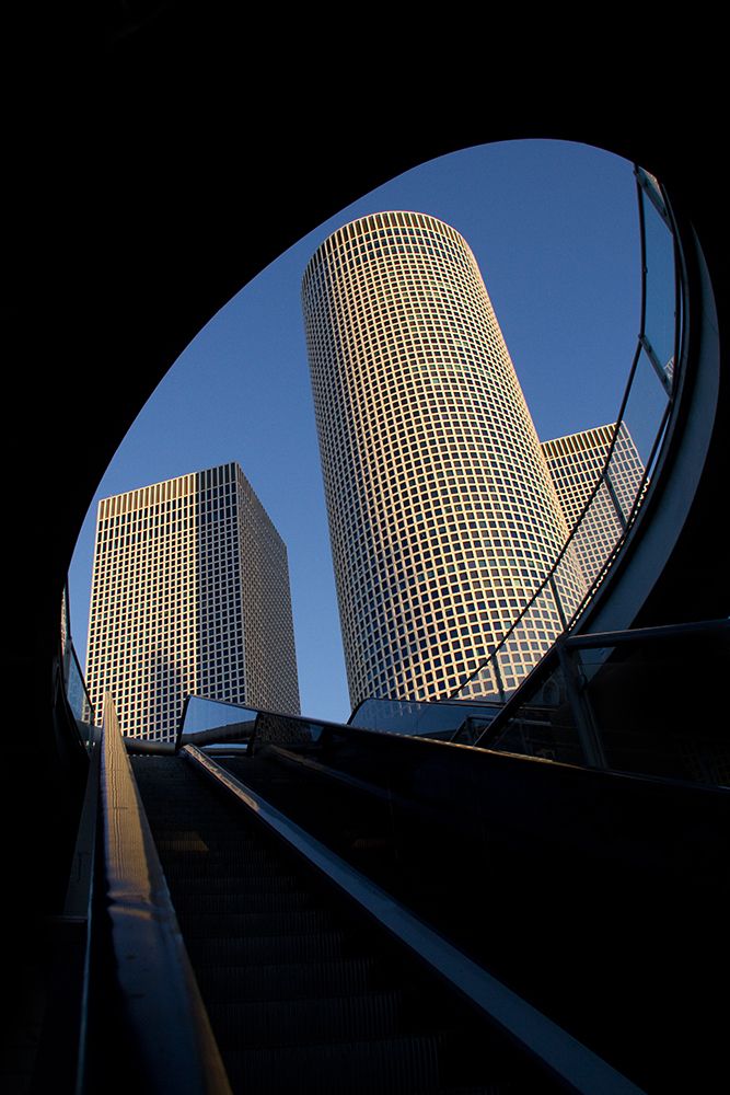 Fragment of Modern Buildings Through Skywalk bridge art print by Rita Kapitulski for $57.95 CAD