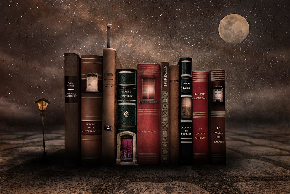 Night Library art print by Muriel Vekemans for $57.95 CAD