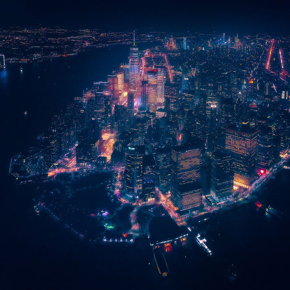 Lower Manhattan art print by Javier de la for $57.95 CAD